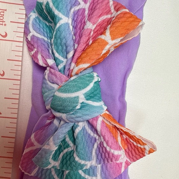 Vibrant Purple and Orange Hair Bow Accessory - Picture 5 of 7